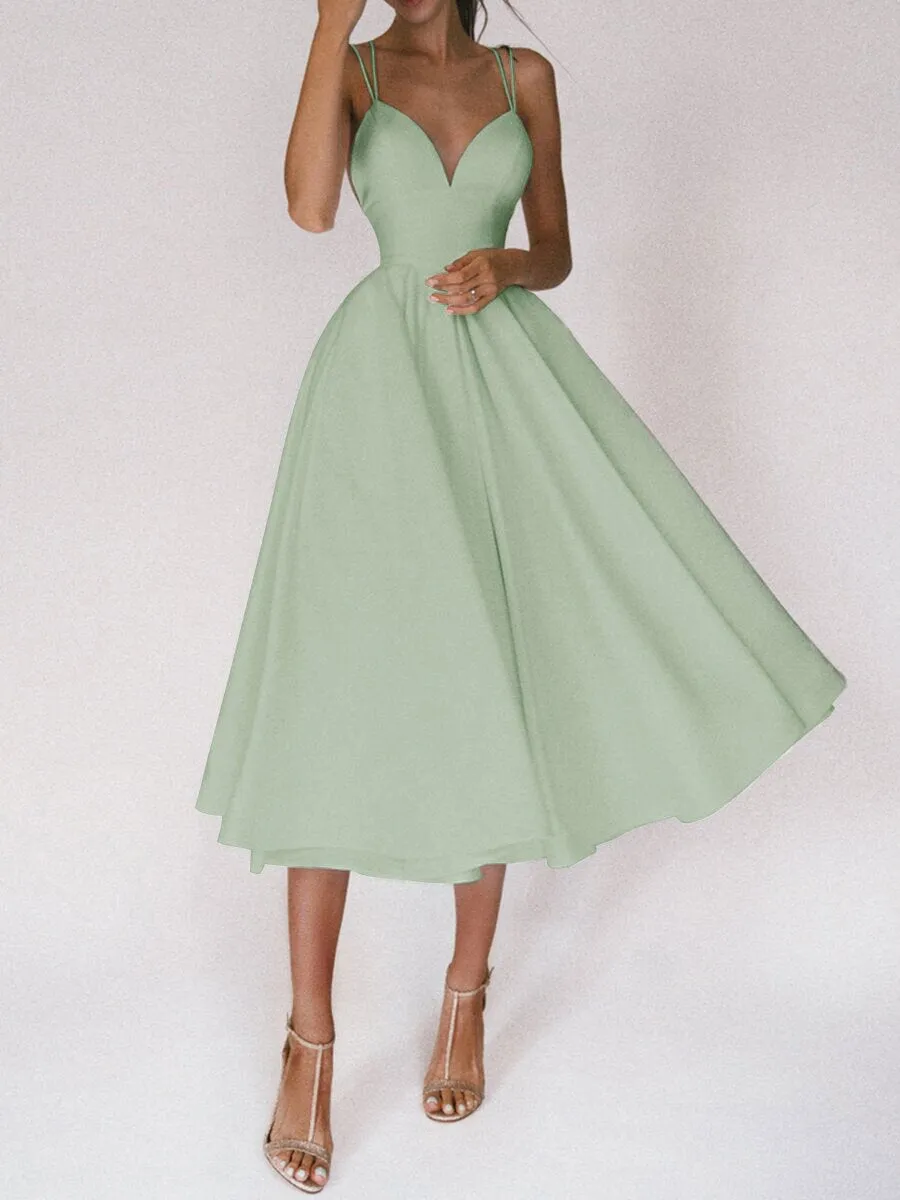 Suspender Swing Midi Dress