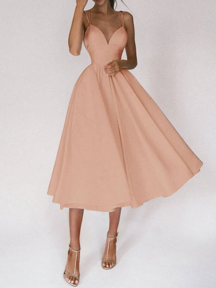 Suspender Swing Midi Dress