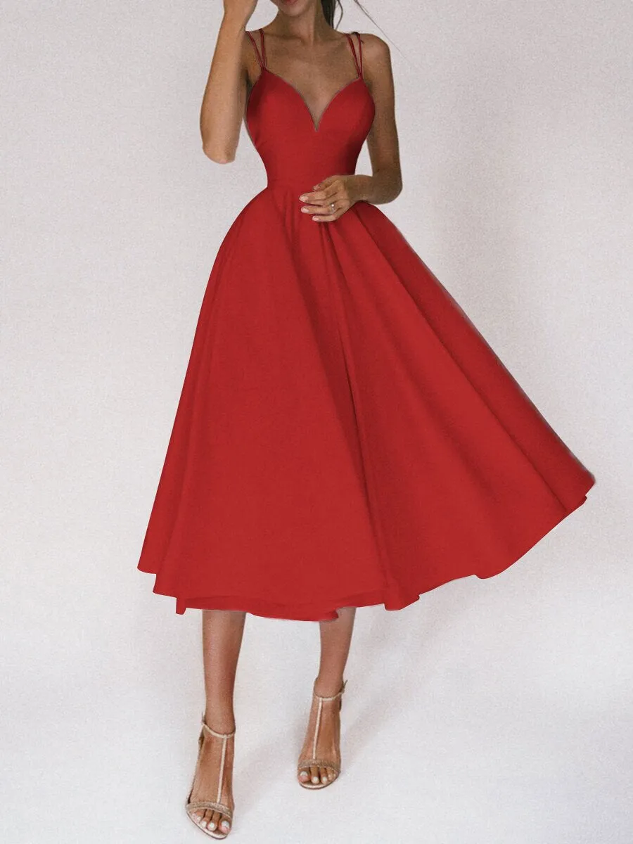 Suspender Swing Midi Dress