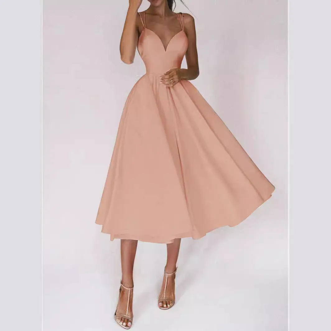 Suspender Swing Midi Dress