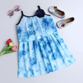 Tie and Dye Layered Dress - Blue