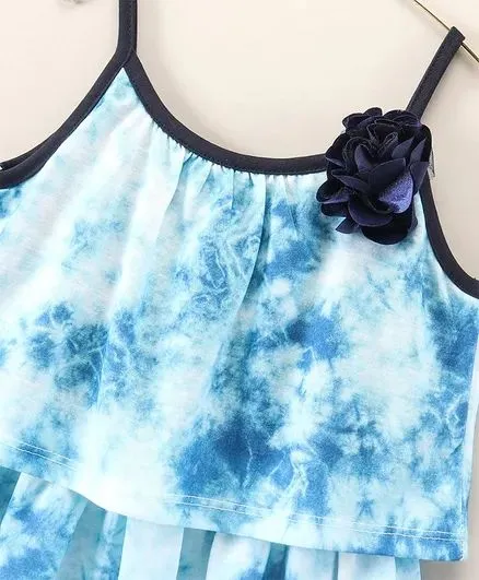 Tie and Dye Layered Dress - Blue