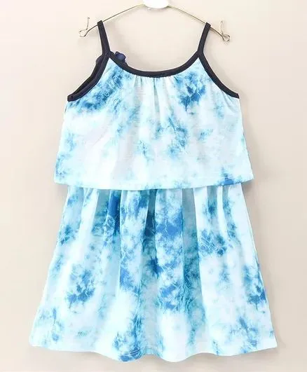 Tie and Dye Layered Dress - Blue