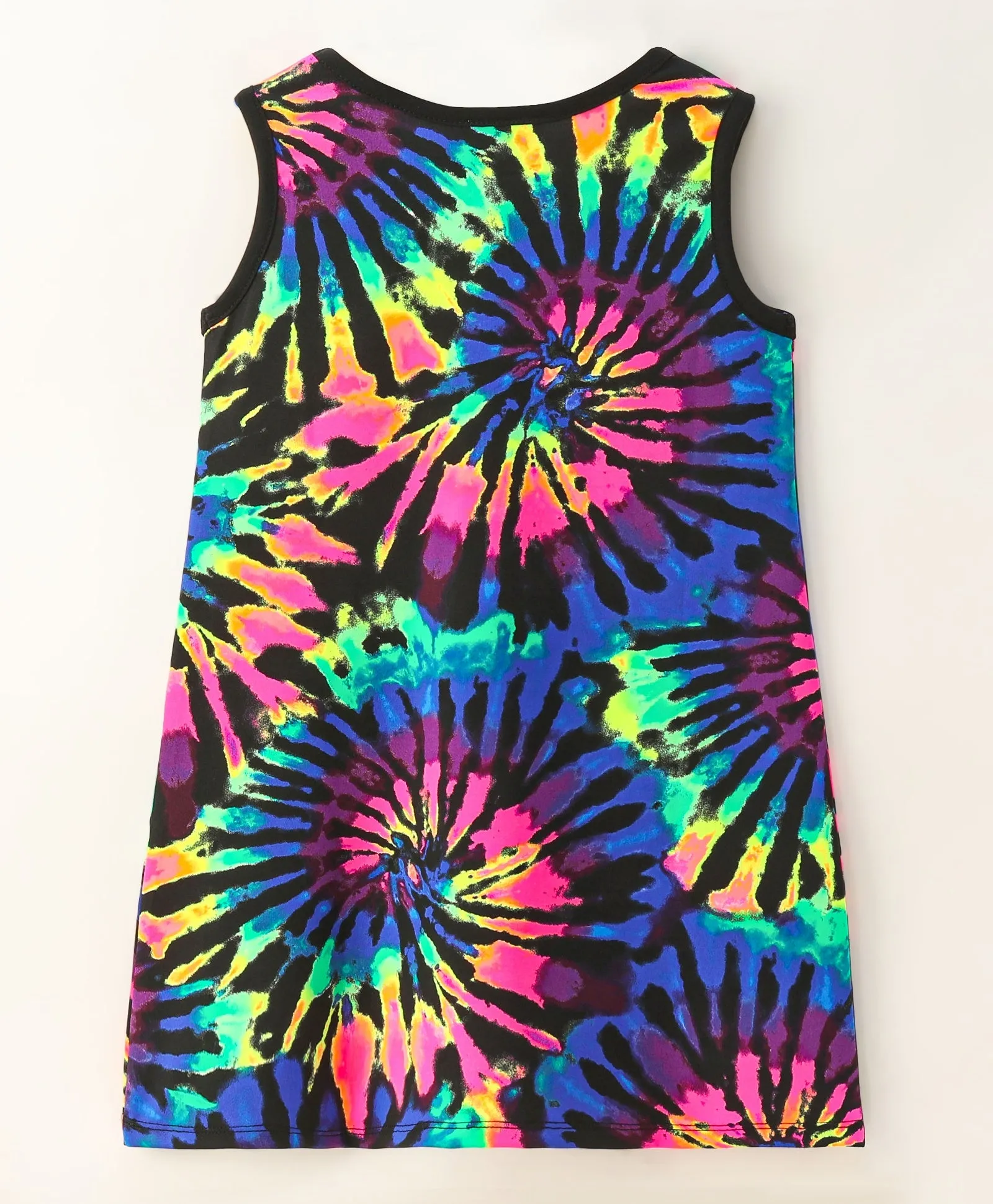 Tie and Dye Printed Straight Sleeveless Dress