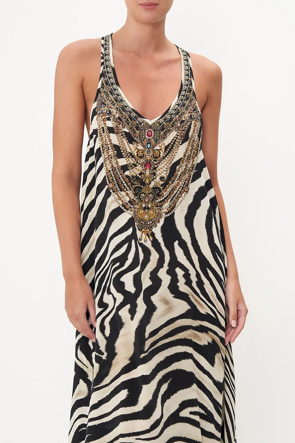 V NECK RACERBACK DRESS EARN YOUR STRIPES