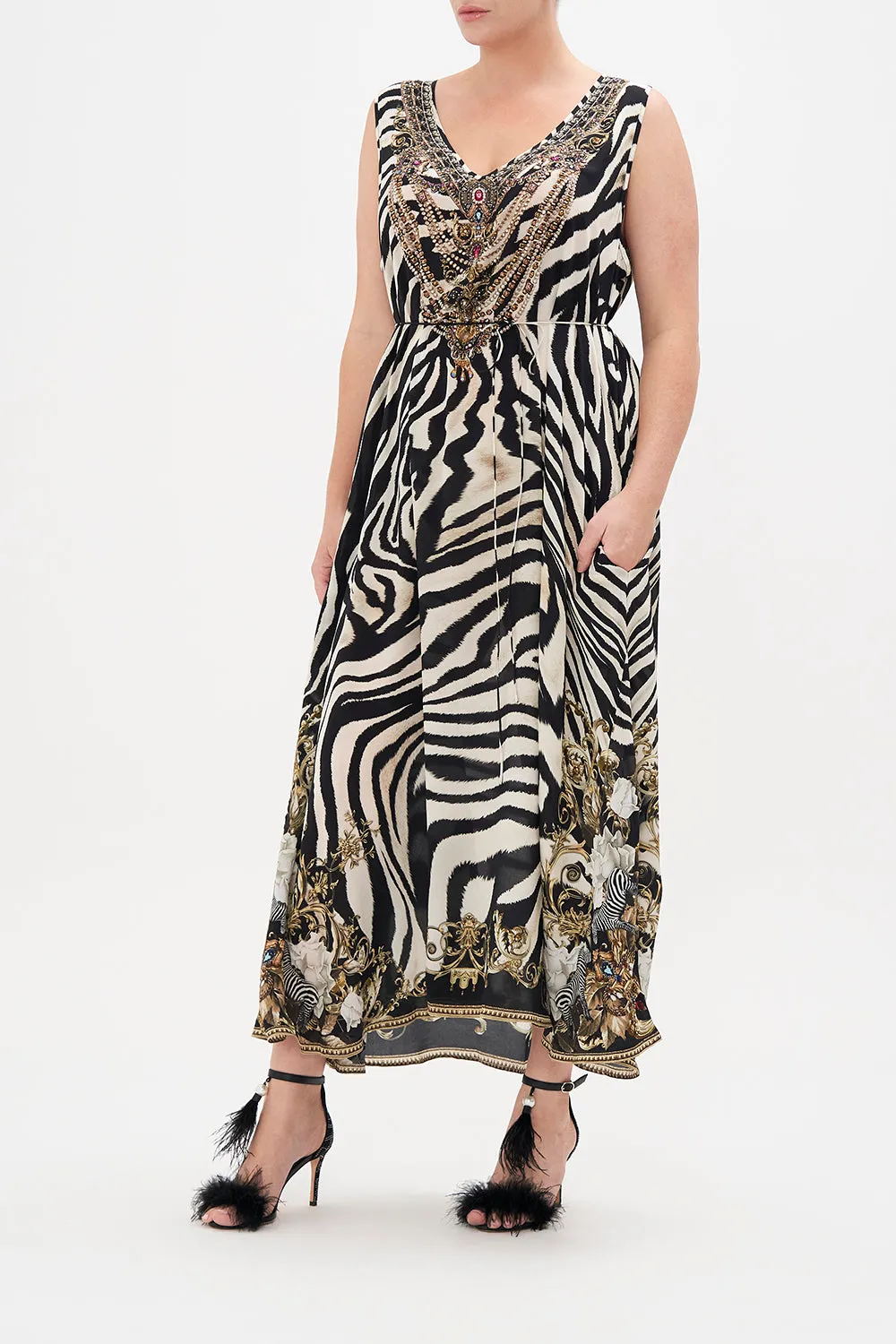 V NECK RACERBACK DRESS EARN YOUR STRIPES