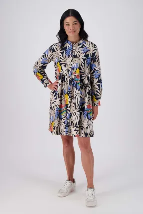 Wildflowers Tunic Dress Black in Fine Cord