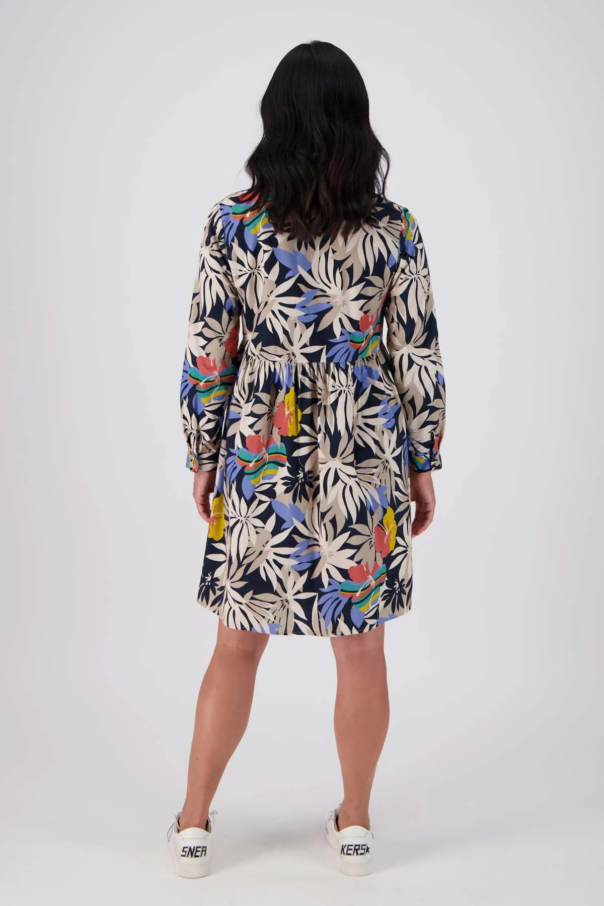 Wildflowers Tunic Dress Black in Fine Cord