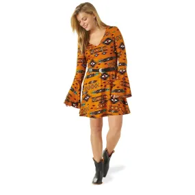 Wrangler Retro Women's Punchy Peekaboo Back Southwestern Dress